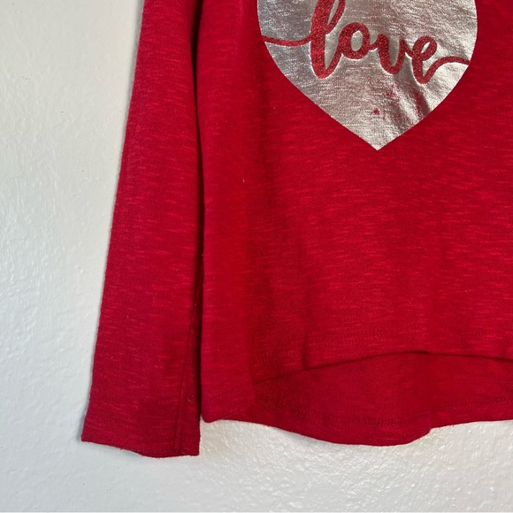 The Childrens Place Girls Silver Heart Red Tee - Picture 5 of 16